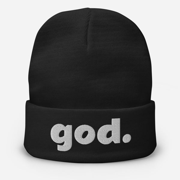 The "God" Embroidered Beanie